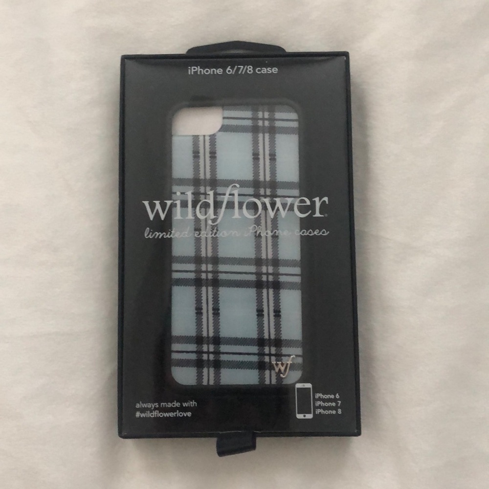 NEW Wildflower Blue Plaid IPhone Case